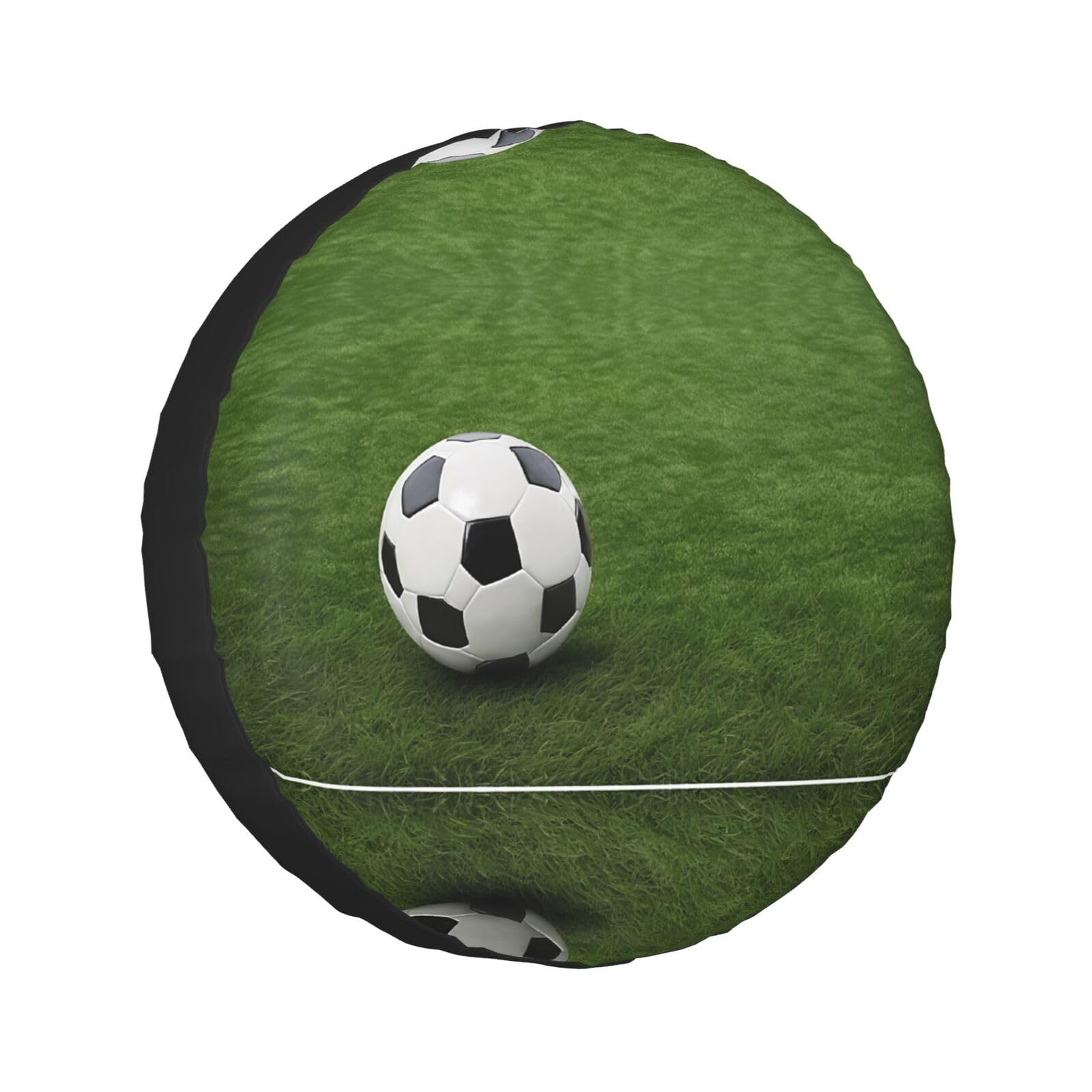 Rad-Schutzhülle, Fußballball auf Gras-Druck, Ersatzreifenabdeckung, Universal-Rad-Abdeckung, wasserdicht, für Auto, UV, SUV, Fahrzeug, LKW, 35,6 cm von Gfhwpxcnb