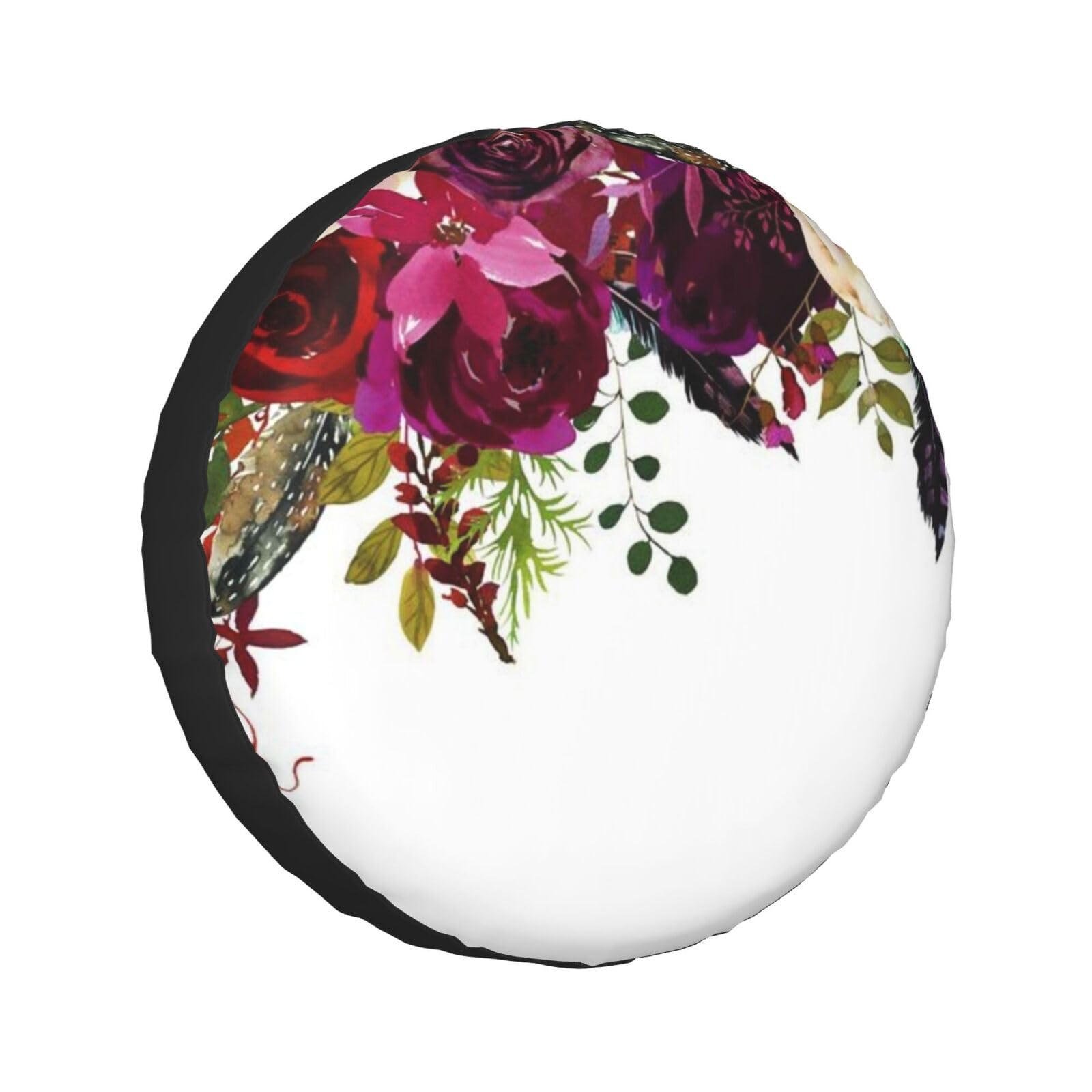 Rad-Schutzhülle, Wildblumen-Rosen-Druck, Ersatzreifenabdeckung, universal, wasserdicht, für Auto, UV, SUV, Fahrzeug, LKW, 35,6 cm (14 Zoll) von Gfhwpxcnb