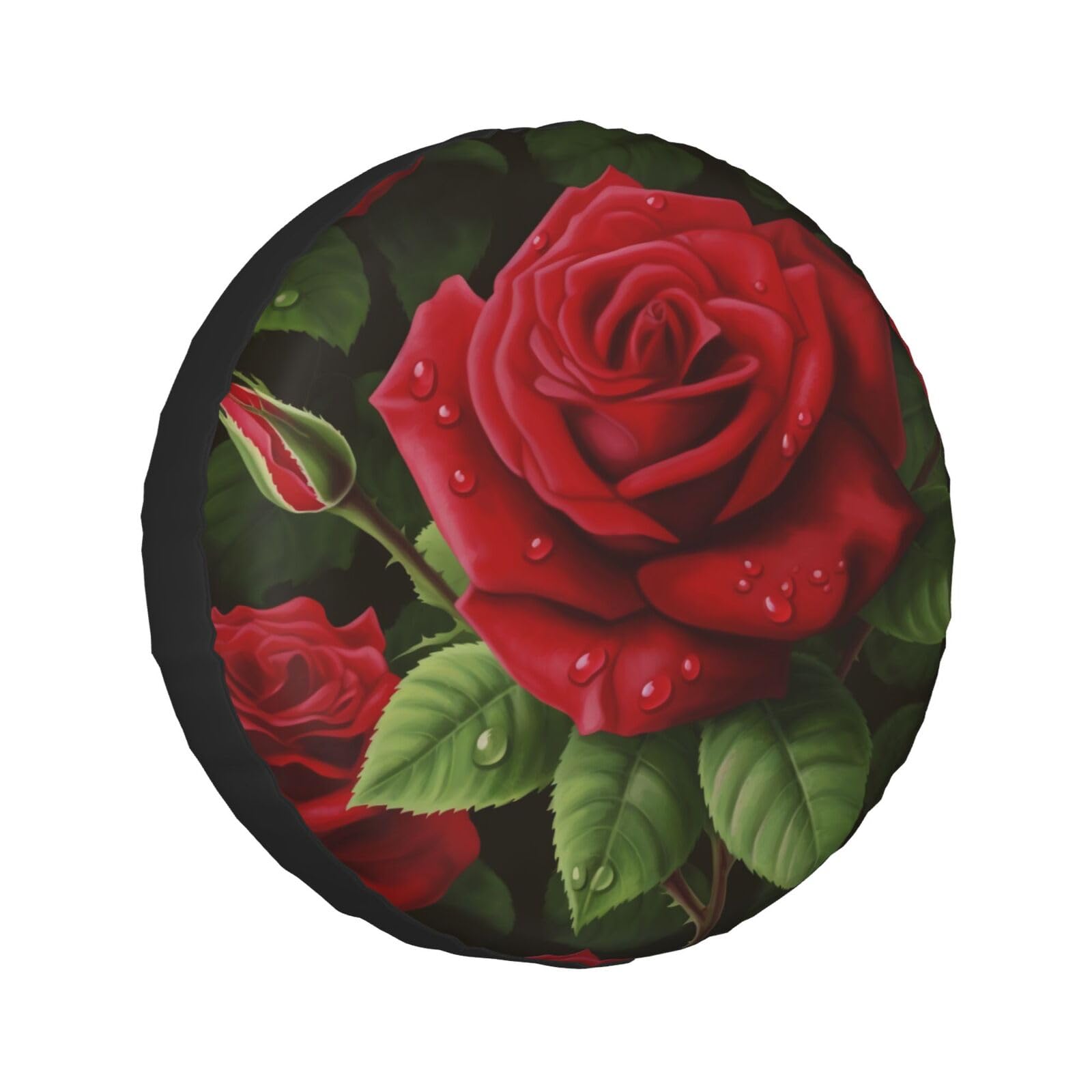 Red Rose 2 Print Wheel Protective Cover, Spare Tire Cover Universal Wheel Tire Cover Waterproof For Car Uv Suv Vehicle Truck 17 Inch von Gfhwpxcnb