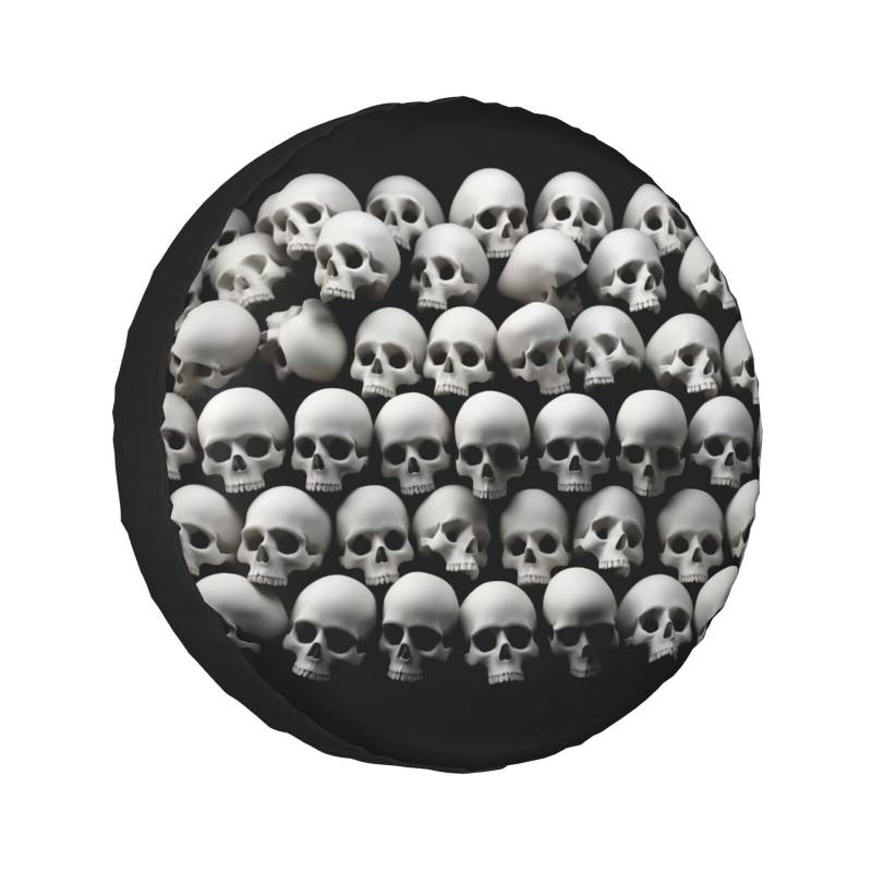 Skull 2 Print Wheel Protective Cover, Spare Tire Cover Universal Wheel Tire Cover Waterproof For Car Uv Suv Vehicle Truck 17 Inch von Gfhwpxcnb