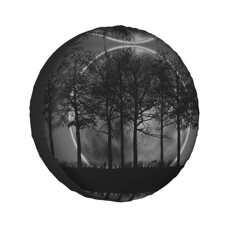 Trees Dark Moon Print Wheel Protective Cover, Spare Tire Cover Universal Wheel Tire Cover Waterproof For Car Uv Suv Vehicle Truck 16 Inch von Gfhwpxcnb