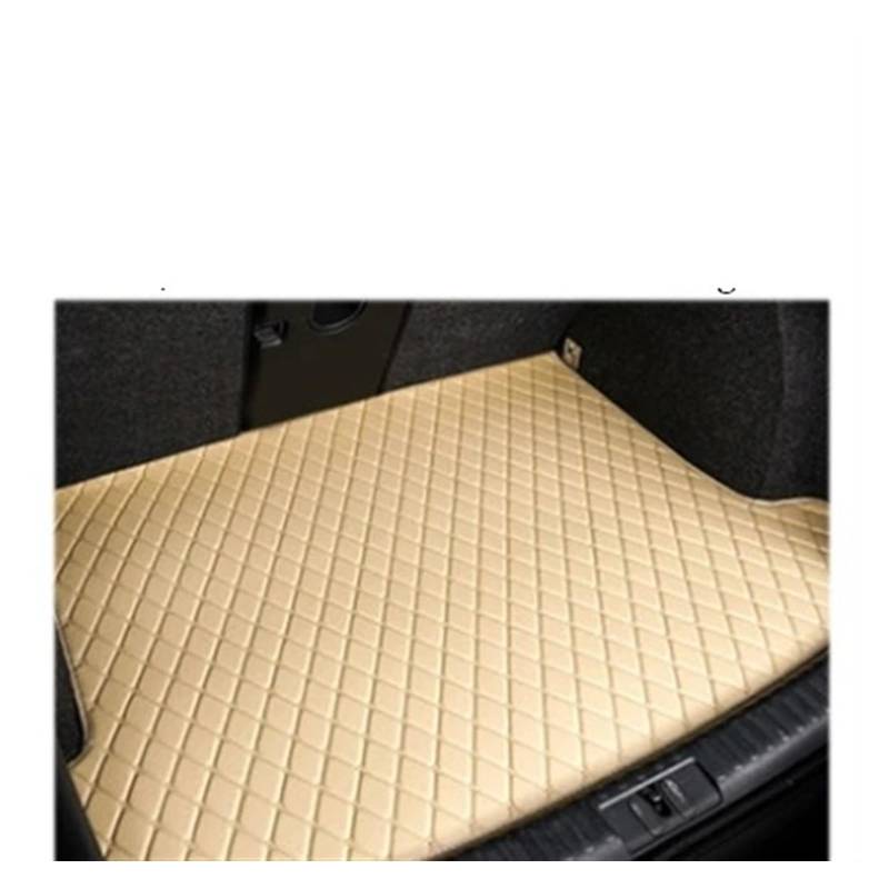 Auto Kofferraummatte Für Hyundai Für Tucson JM 2004 2005 2006 2007 2008 2009 Stamm Boot Mat Liner Pad Fracht Cargo-Liner Leder Kofferraum Matte Auto Kofferraumwanne(A-Beige) von Ggwqfuh