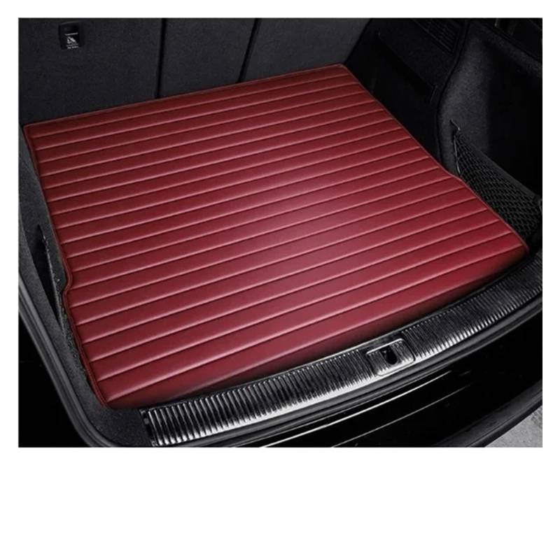 Auto Kofferraummatte Für MG Für ZS EV HS Für EHS Für MG5 MG4 Für Mulan Für Marvel R Gestreiften Leder Car Stamm MatteZubehör Innen Details Teppich Auto Kofferraumwanne(Wine red) von Ggwqfuh