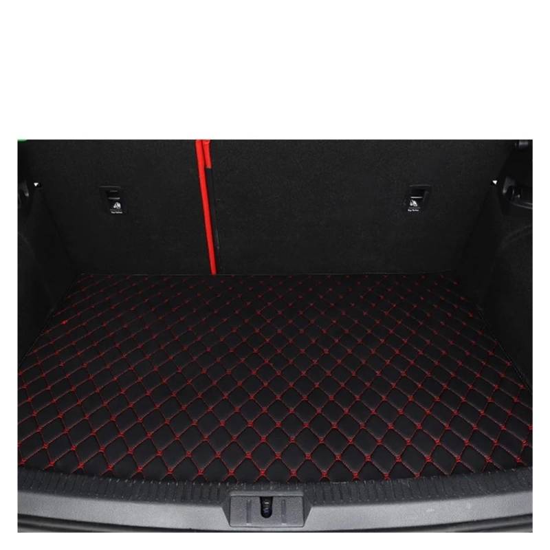 Auto Kofferraummatte Für VW Für TOURAN 7-Sitz 2006-2015 Cargo-Liner Teppich Innen Zubehör Abdeckung Kofferraum Matte Auto Kofferraumwanne(Black-Red) von Ggwqfuh