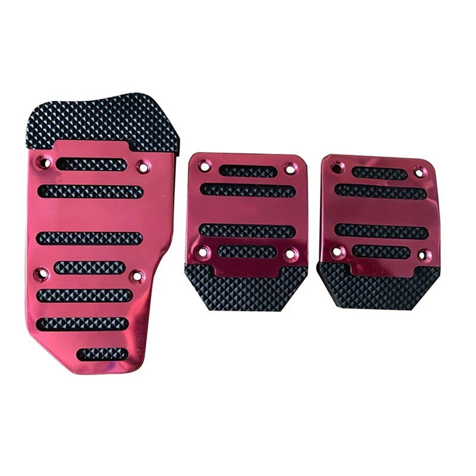 Auto Pedal Abdeckung 3-teiliges Rutschfestes Auto-Pedal-Fahrzeug-Gaspedal-Brems-Fußpedal-Abdeckungsset Universelles Aluminiumlegierungs-Fußpedal-Pad-Kit-Zubehör Fußpedal Pedalkappen(Red) von Ggwqoops