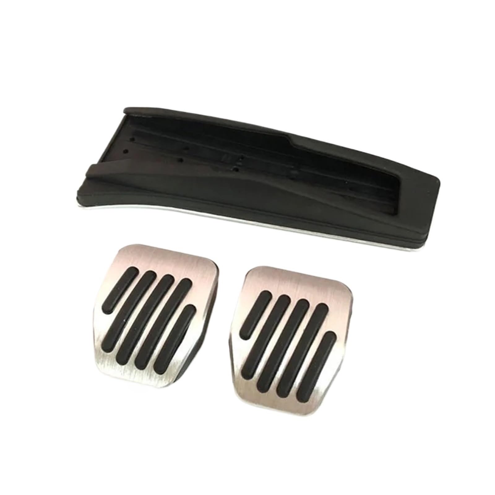 Auto Pedal Abdeckung Für Alt Für 5-Serie E60 E61 E63 Auto Styling Schwarz Silber Aluminium Legierung Fußstütze Gas Pedal Bremspedal Fußpedal Pedalkappen(No Drill 3pcs MT) von Ggwqoops