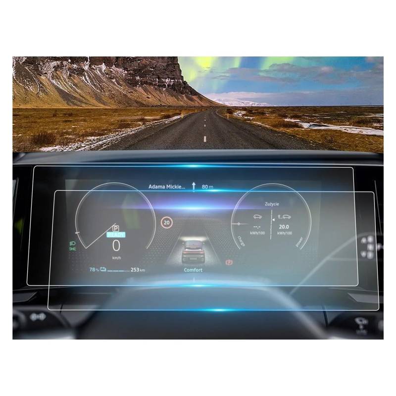 Navigation Displayschutzfolie Für Megane Für E-Tech Für Austral 2023 Nano Screen Protector Auto Navigation Instrument Display Auto Innen Megane Zubehör GPS Navi Displayschutzfolie(12.3-Inch) von Ggwqoops