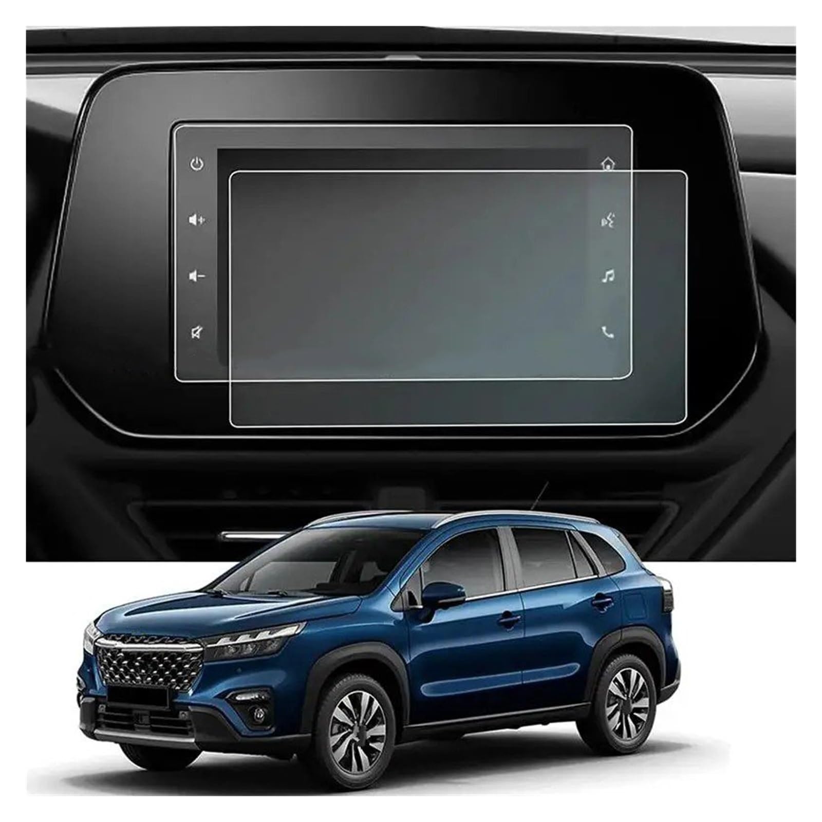 Navigation Displayschutzfolie Für Suzuki Für Sx4 Für S-Kreuz 2022 Gehärtetem Glas Screen Protector Film 7 Zoll Auto Infotainment Radio GPS Navigation Innen GPS Navi Displayschutzfolie von Ggwqoops