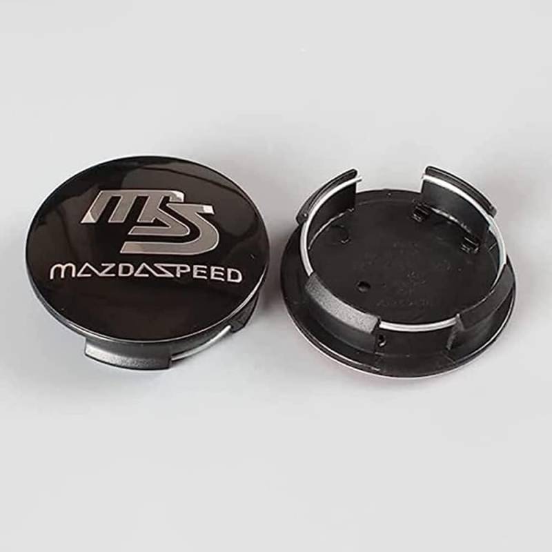 Auto-Radkappen für Mazda 2 3 5 6 MX5 CX5 56mm Kompatibel, Solide und Stilvolle Radkappen, SchöNe, Langlebige und Praktische AutozubehöR,normal-ABlack von Ggyxgs