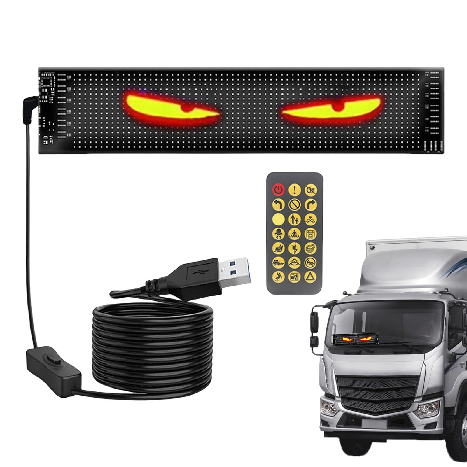 Car Devil Eyes Screen Light | LED Devil Eyes Car Light | Automotive LED Devil Eyes | Customizable Car Lights, Devil Eyes Headlight Kit, Aggressive Car Lights, Color-Changing Devil Eyes von Ghjkldha