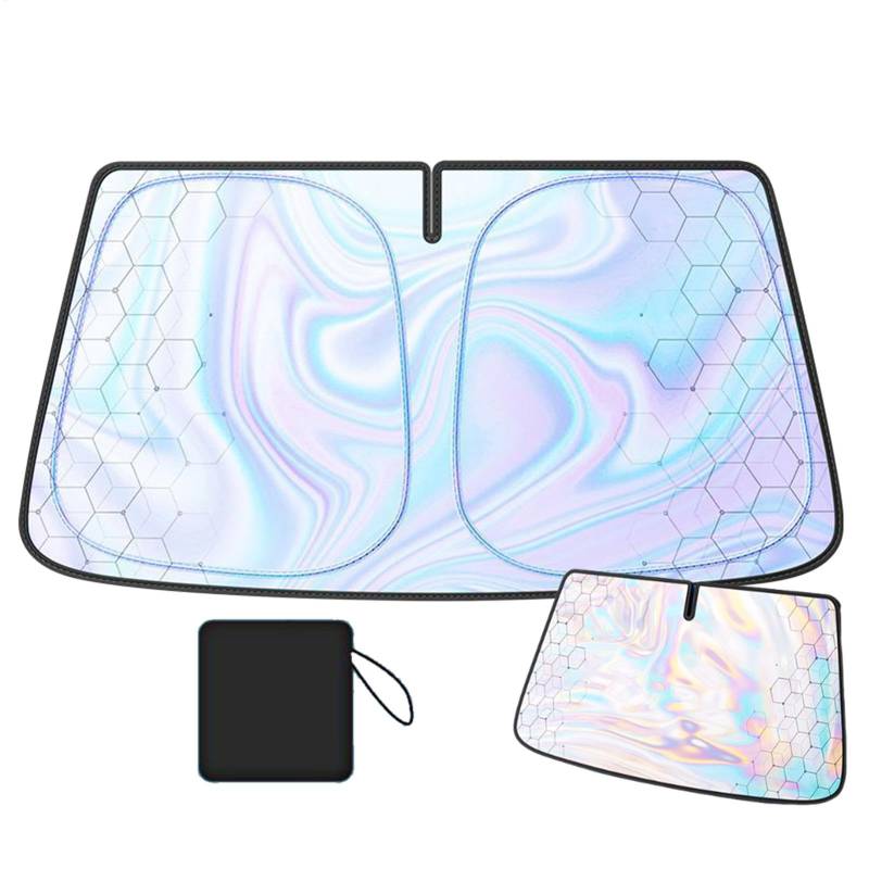 Car Windshield Sun Shade, Uv Protection Blocker, Foldable Full-Cover Design, 57.09x31.5inches, Heat-Reflective Shield, Vehicle Cool, Sunshade for Car Interior Protection von Ghjkldha