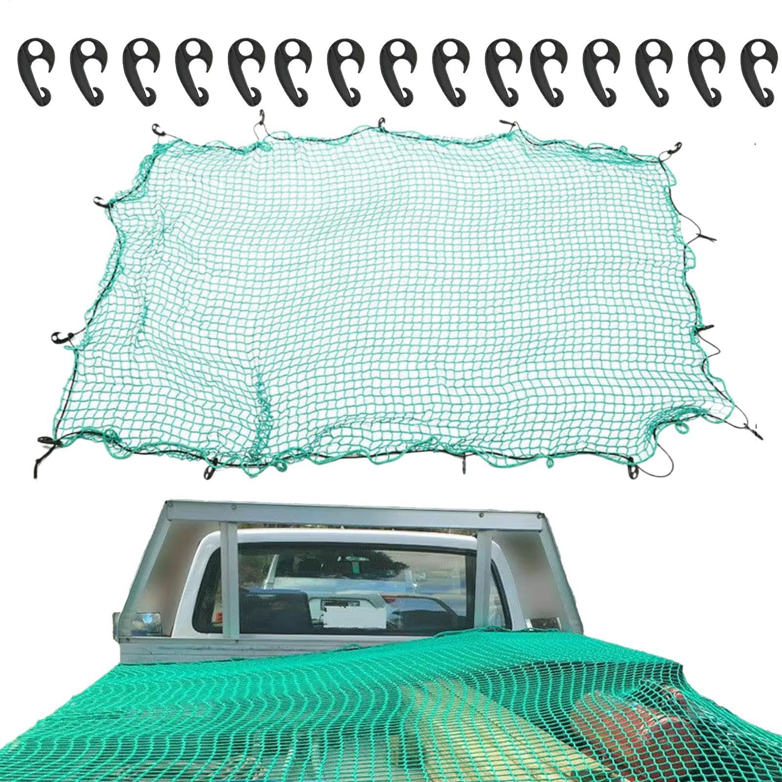 Heavy-Duty Safety Cargo Net Truck Beds, Equipped with Elastic Ropes. Ideal Car Accessory for Fishing, Beach Trips, Traveling, and Camping to Secure Items During Transport von Ghjkldha