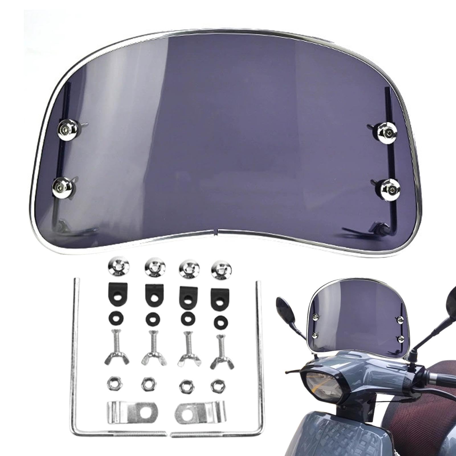 Motorcycle Windshield | Scooter Windscreen | Windshield for Bikes | Polycarbonate Windshield, Adjustable Bikes Windshield, Acrylic Scooter Windscreen, Tinted Motorcycle Windshield von Ghjkldha