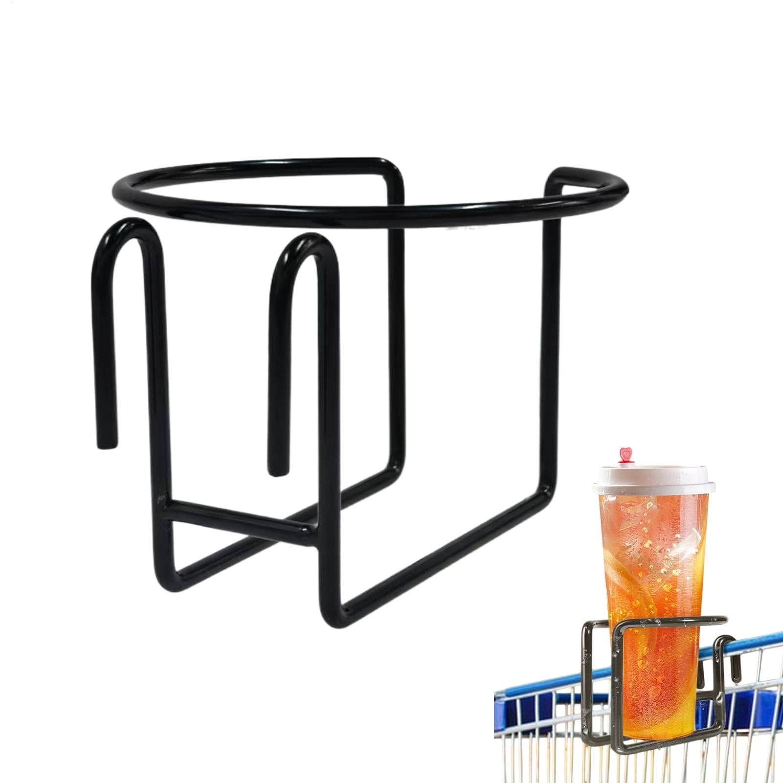 Shopping Cart Cup Holder, Metal Bottle Carrier, Stroller Organizer, Portable Drinkware Holdering for Coffee Tumblers and Sports Bottles, Convenient Mobile Cart Accessory von Ghjkldha