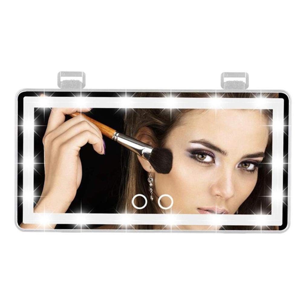 Car Sun Visor Make -up -Spiegel mit 60 LED -Leuchten, Berührungssteuerung Dimmbarer Kosmetischer Eitelkeitsspiegel mit Einstellbarem Lanyard, USB -Wiederaufladbar für Automobile, von Ghzste