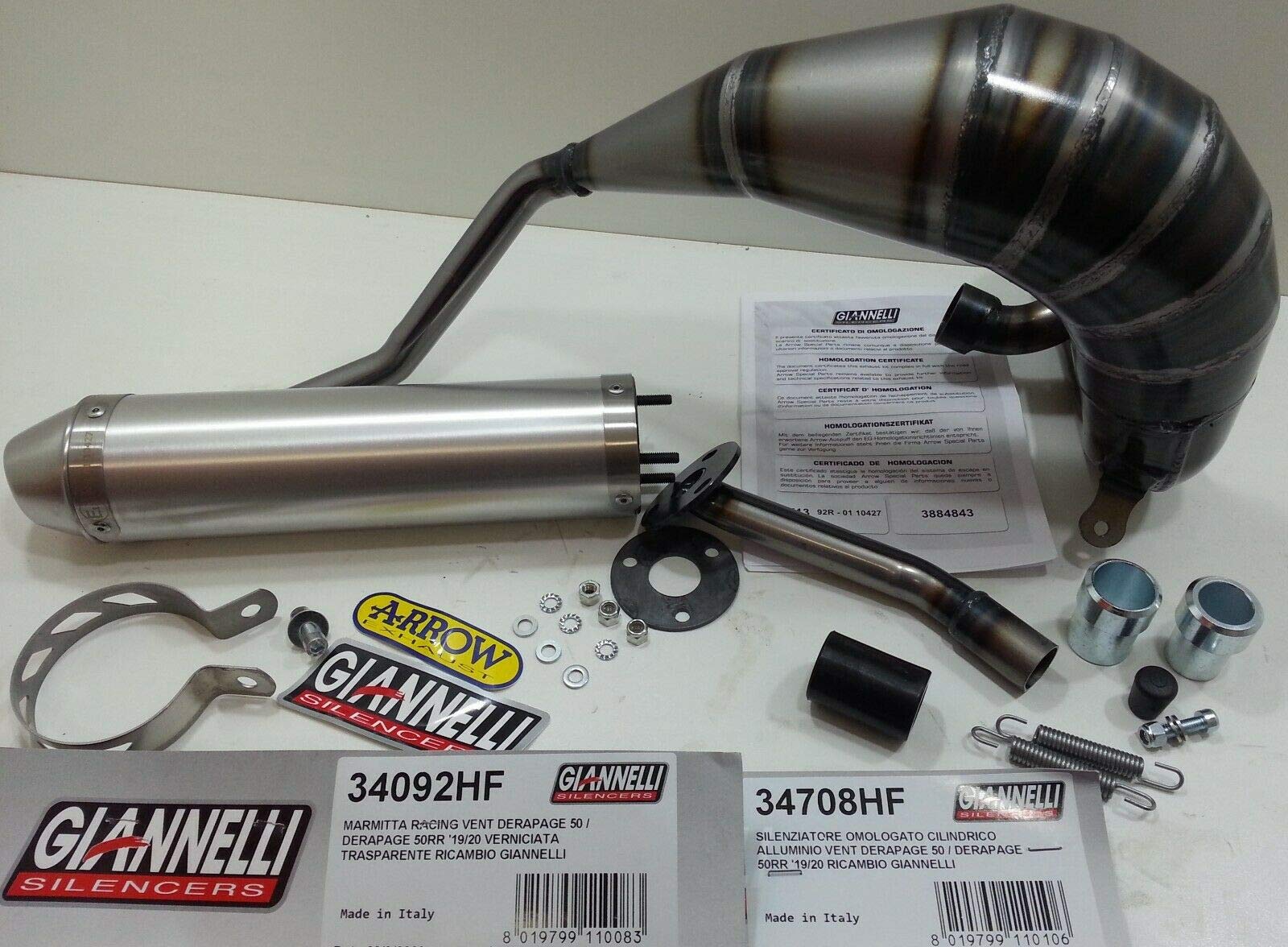 GIANNELLI VENT DERAPAGE 50/DERAPAGE 50RR 2019/2020 RACING EXHAUST FOR GIANNELLI SILENCER von Giannelli