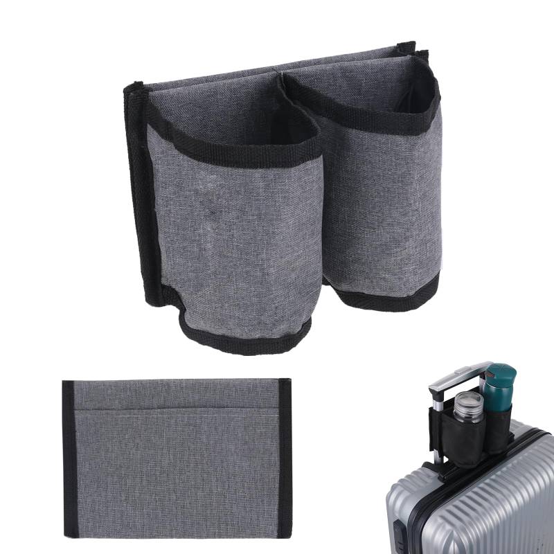 Giantree Gepäck Becherhalter, Reisegepäck Becherhalter Koffer Zubehör Becherhalter Koffer Getränkehalter Luggage Travel Cup Holder für Geschäftsmann Flugbegleiter Reisender(Grau) von Giantree