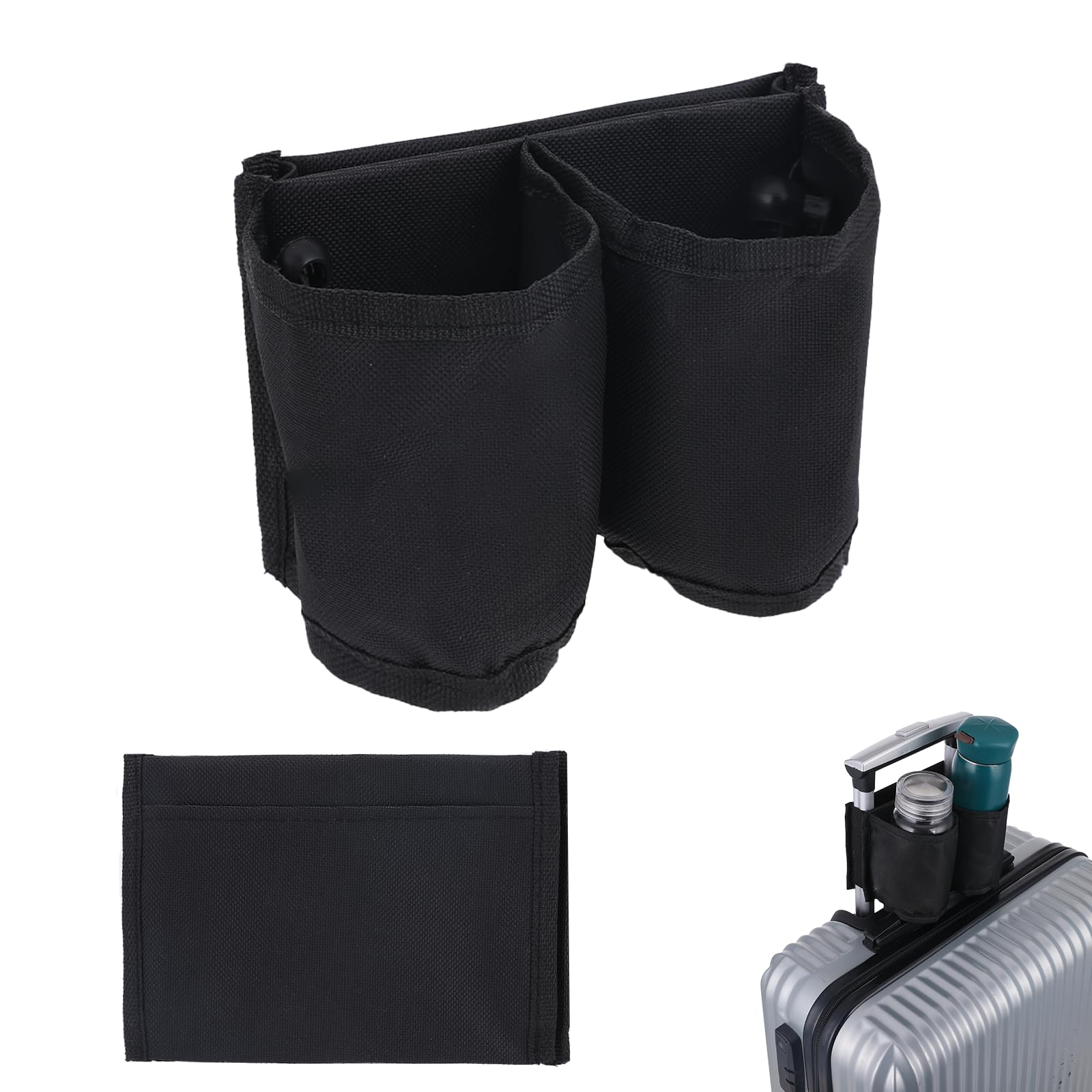 Giantree Gepäck Becherhalter, Reisegepäck Becherhalter Koffer Zubehör Becherhalter Koffer Getränkehalter Luggage Travel Cup Holder für Geschäftsmann Flugbegleiter Reisender(Schwarz) von Giantree