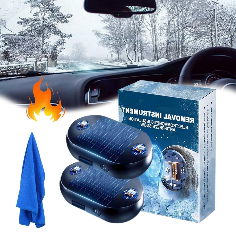 Gienslru Elektromagnetische Molekulare Interferenz Frost- und Schneeentferner, Elektromagnetisches Auto-Schneeräumgerät, Elektromagnetischer Auto-Enteiser, Frostschutz-Auto-Schneeräumgerät (2Pcs) von Gienslru