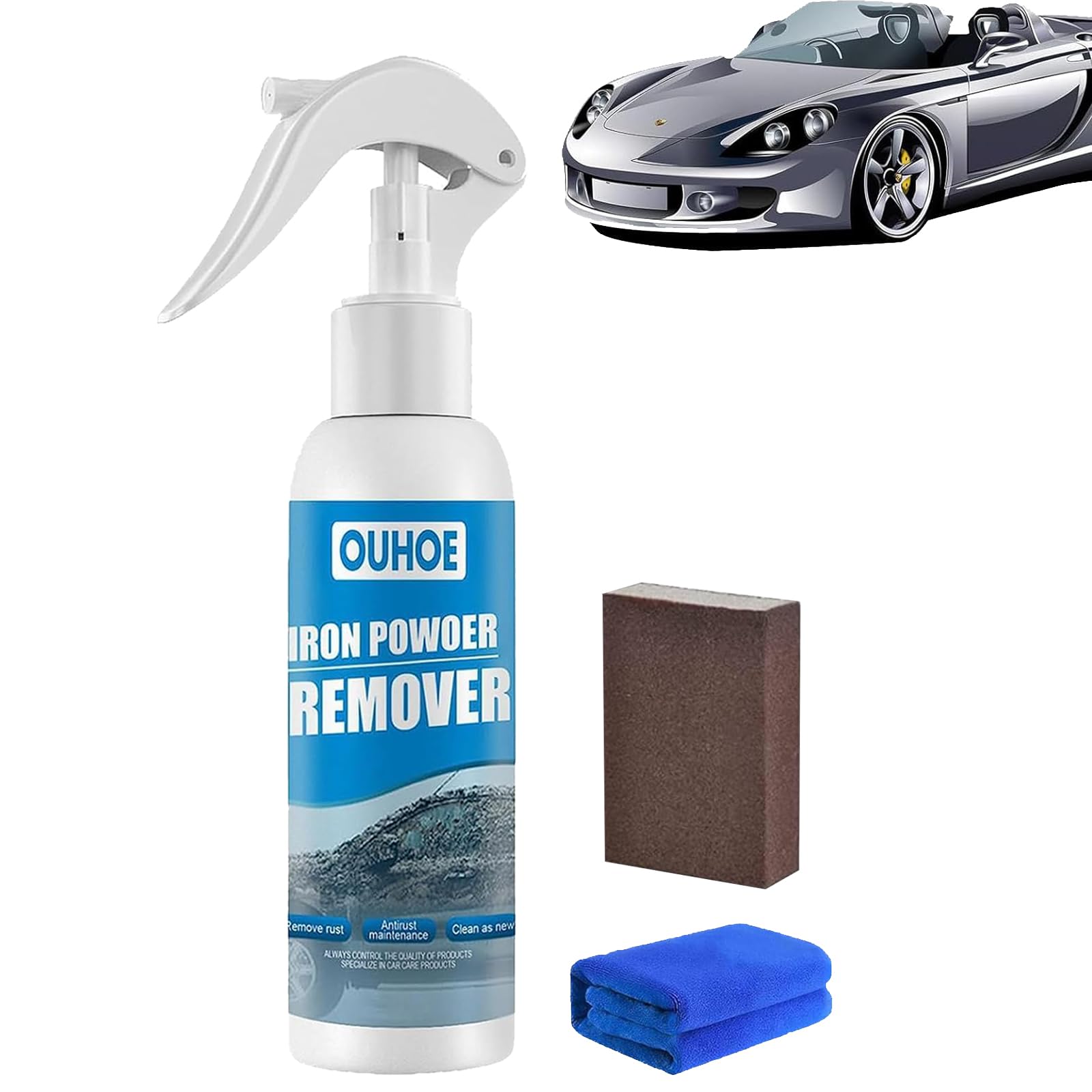 Gienslru Multi Purpose Rust Remover Spray, Ouhoe Iron Powder Remover, Car Rust Removal Spray, Ouhoe Rust Removal Spray, Rust Out Instant Remover Spray (1pcs-100ml) von Gienslru