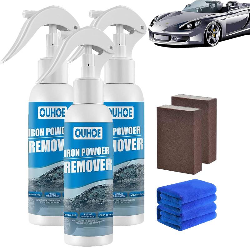 Gienslru Multi Purpose Rust Remover Spray, Ouhoe Iron Powder Remover, Car Rust Removal Spray, Ouhoe Rust Removal Spray, Rust Out Instant Remover Spray (3pcs-30ml) von Gienslru