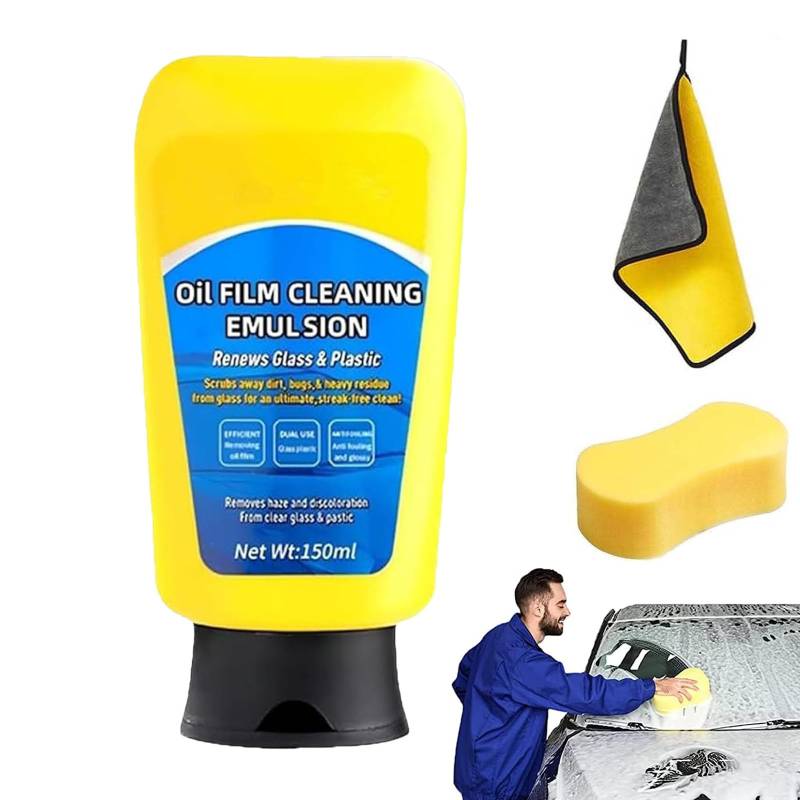 Gienslru Oil Film Cleaning Emulsion, Soapami Oil Film Cleaner, Automotive Oil Film Cleaning Emulsion Renews Glass & Plastic, Car Windows Quick Effect Coating Agent for Home and Auto Cleaning (*1) von Gienslru