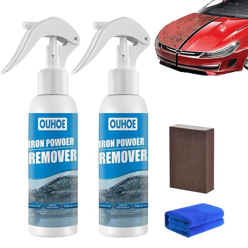 Gienslru Ouhoe Iron Powder Remover, Iron Powder Remover, Ouhoe Rust Removal Spray, Car Rust Removal Spray, for Rust from Tools, Metals, Car Parts, Etc (2pcs-100ml) von Gienslru