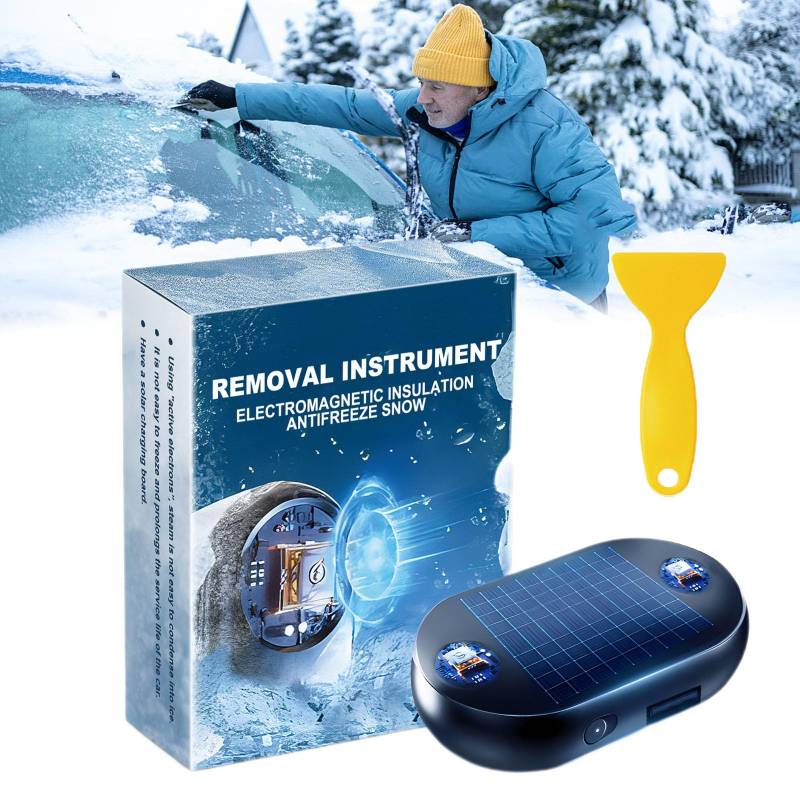 Gienslru Solar Electromagnetic Molecular Interference Freeze and Snow Remover, Electromagnetic Car Snow Removal Device, Portable Antifreeze Snow Removal Device, Efficient Snow Removal for Cars (*1) von Gienslru