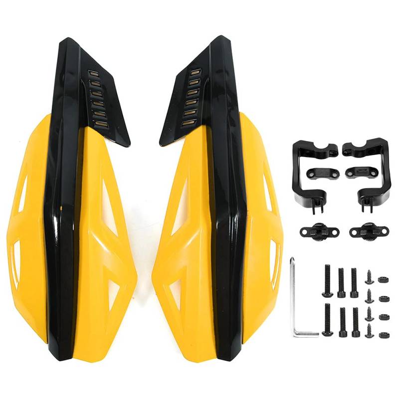 Gigicial Motorrad-Handschützer, Universal-Motorrad-Handschützer Dirt Bike-Handschützer mit Halterungen, Muttern, Schrauben, für Motorrad-Elektrofahrrad-Roller bei jedem Wetter (Yellow) von Gigicial