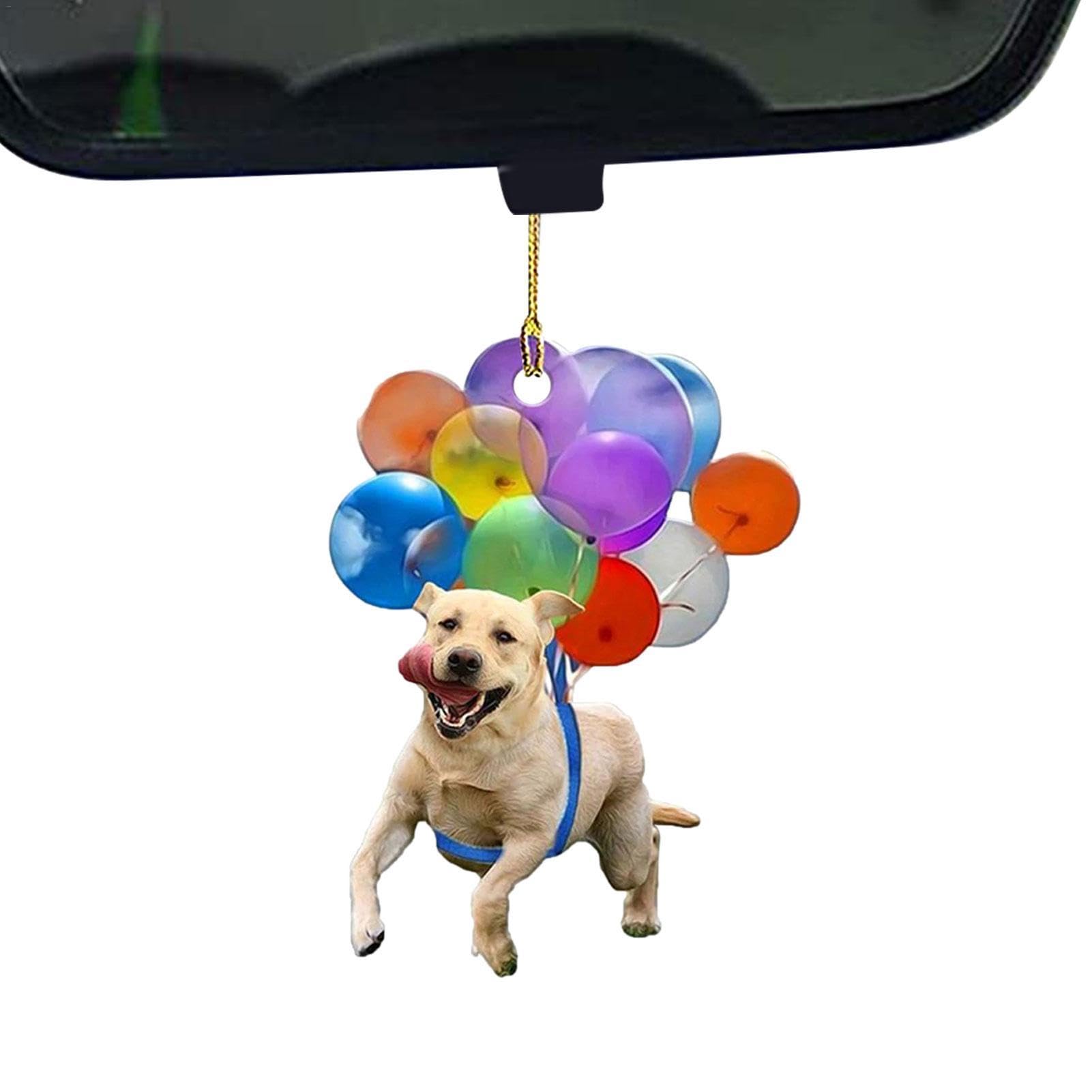 Ballon-Hunde-Auto-Dekor - Bunter Tier-Ornament-Anhänger für Rückspiegel,Bunter Tier-Aufhänger, Auto-Rückspiegel-Zubehör, Ballon-Tier-Dekor, Auto-Spiegel-Zubehör von Gihioue