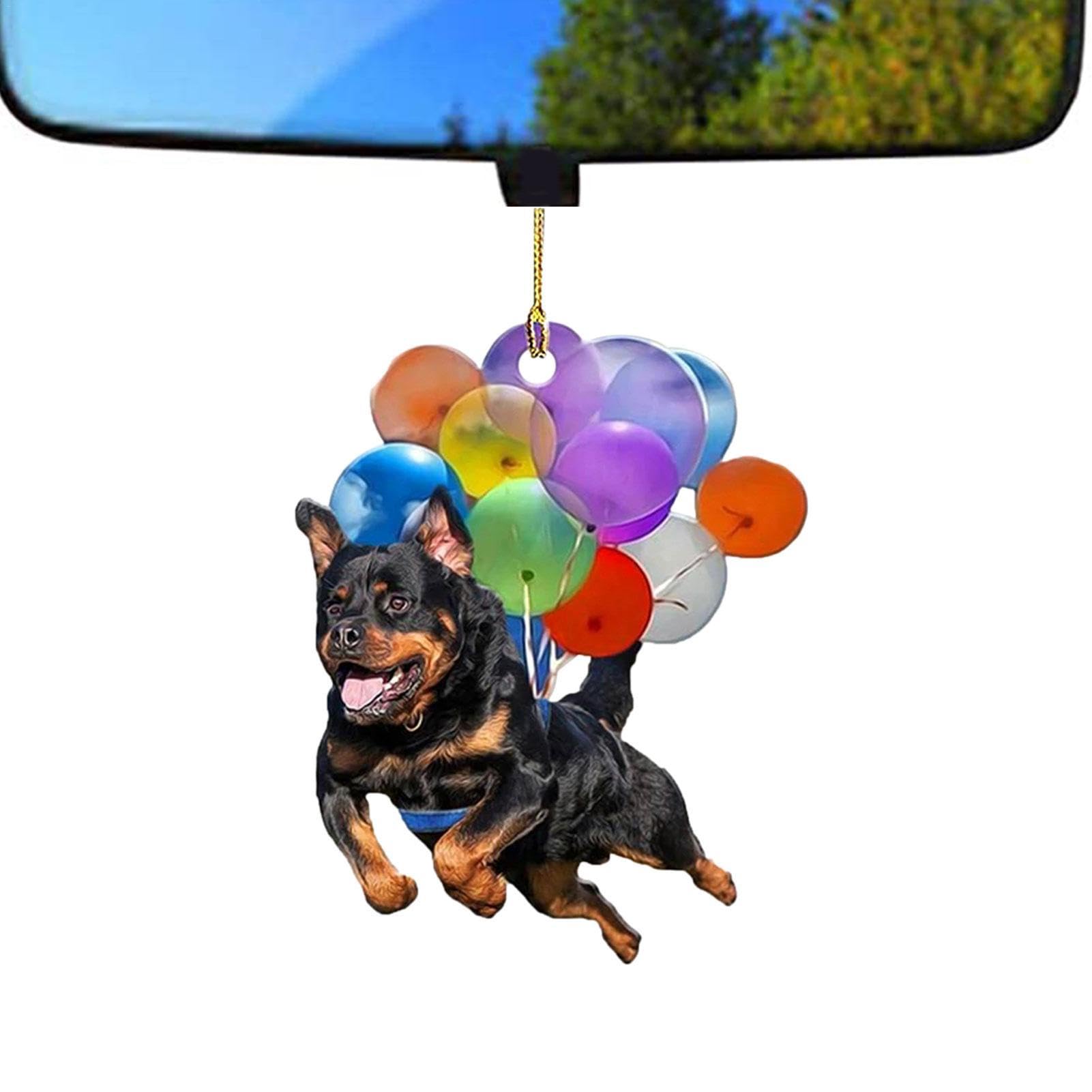 Bunter Ballon-Auto-Anhänger, Ornament Ballonaufhänger Auto Hund Tier Rückspiegel Anhänger, Bunter Tier-Aufhänger, Auto-Rückspiegel-Zubehör, Ballon-Tier-Dekor, Auto-Spiegel-Zubehör von Gihioue