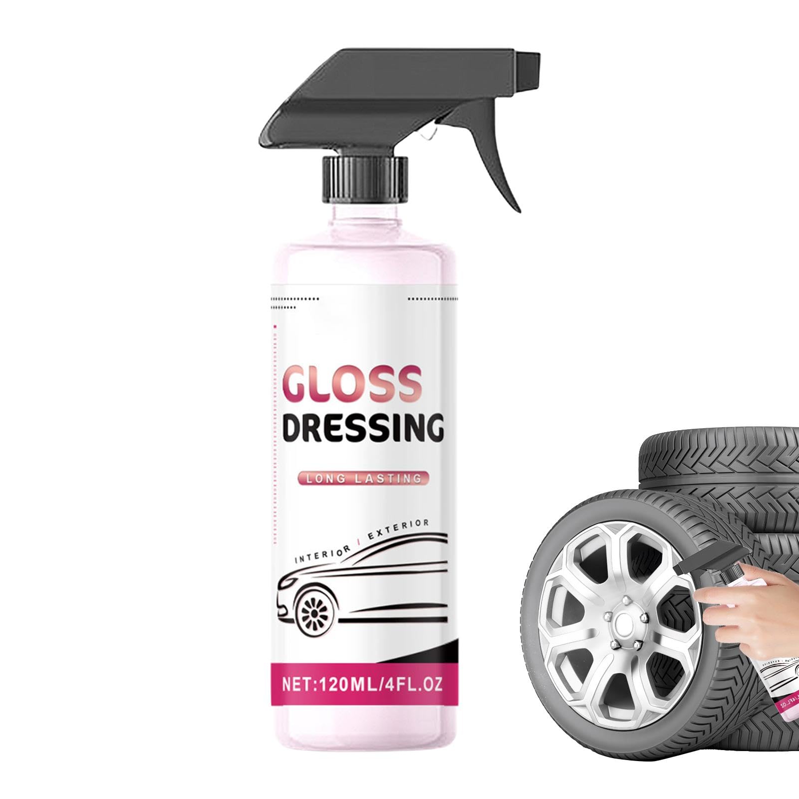 Gihioue Glanz Dressing – Kunststoff, Zierleisten Und Reifen Dressing – Restaurieren Sie Verblasste Kunststoffe, Kunststoff Restaurator Für Autos,Keramik Kunststoffbeschichtung,Polieren Für Glanz,120ml von Gihioue