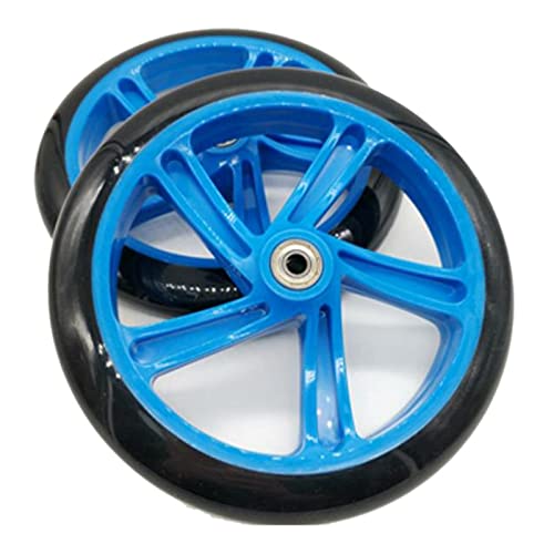 Giilayky 2 Stück Roller-Rad 200 mm Material PU Rad Dicke 30 mm ABEC-7 Kugellager Zubehör für Scooter, Blau von Giilayky