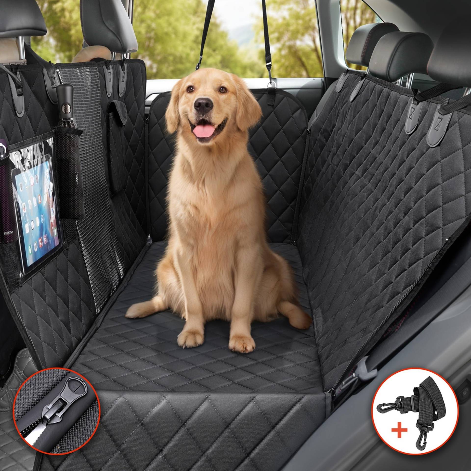 Gimars Große Verdickte Hundedecke Auto Rückbank 156 * 136 cm, wasserdichte Autoschondecke Hund Rücksitz mit Sichtfenster und Abnehmbarer Seitenwand, Geeignet für Auto, SUV, LKW von Gimars