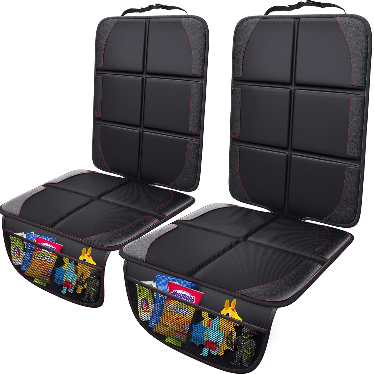 Gimars Kindersitzunterlage Autositzschoner, 2 Pack, [ISOFIX GEEIGNET], XL Dicker Universeller Sitzschoner Auto Kindersitz, wasserdichte Sitzschutz Auto Kindersitz mit 2 Netztaschen für SUV, Limousine von Gimars