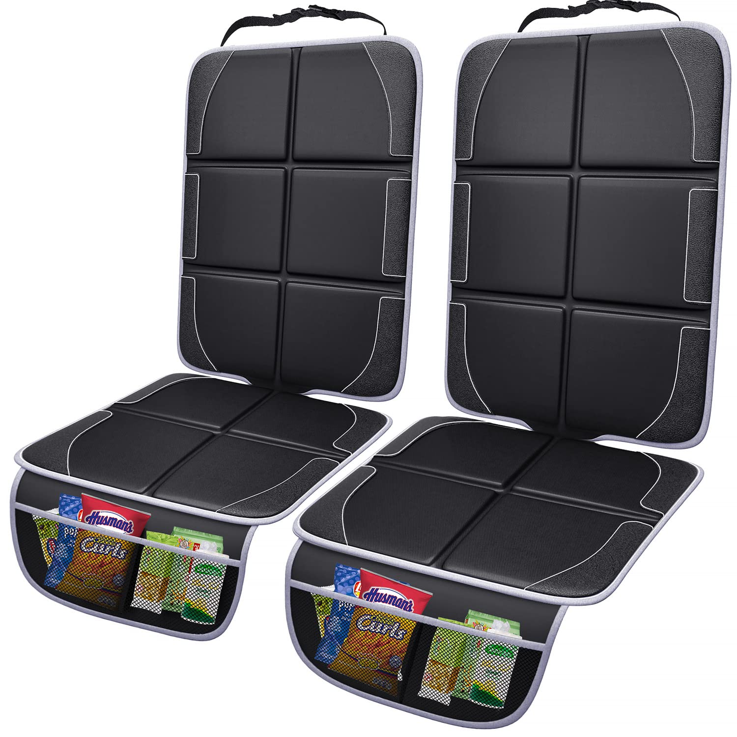 Gimars XL Thickest 5-Layer EPE Autositz Protector für Kind Autositz und Haustier, 2 Pack große wasserdichte 600D Stoff Autositz Protector Autositz Abdeckung mit 2 Mesh-Taschen für SUV Limousine LKW Le von Gimars