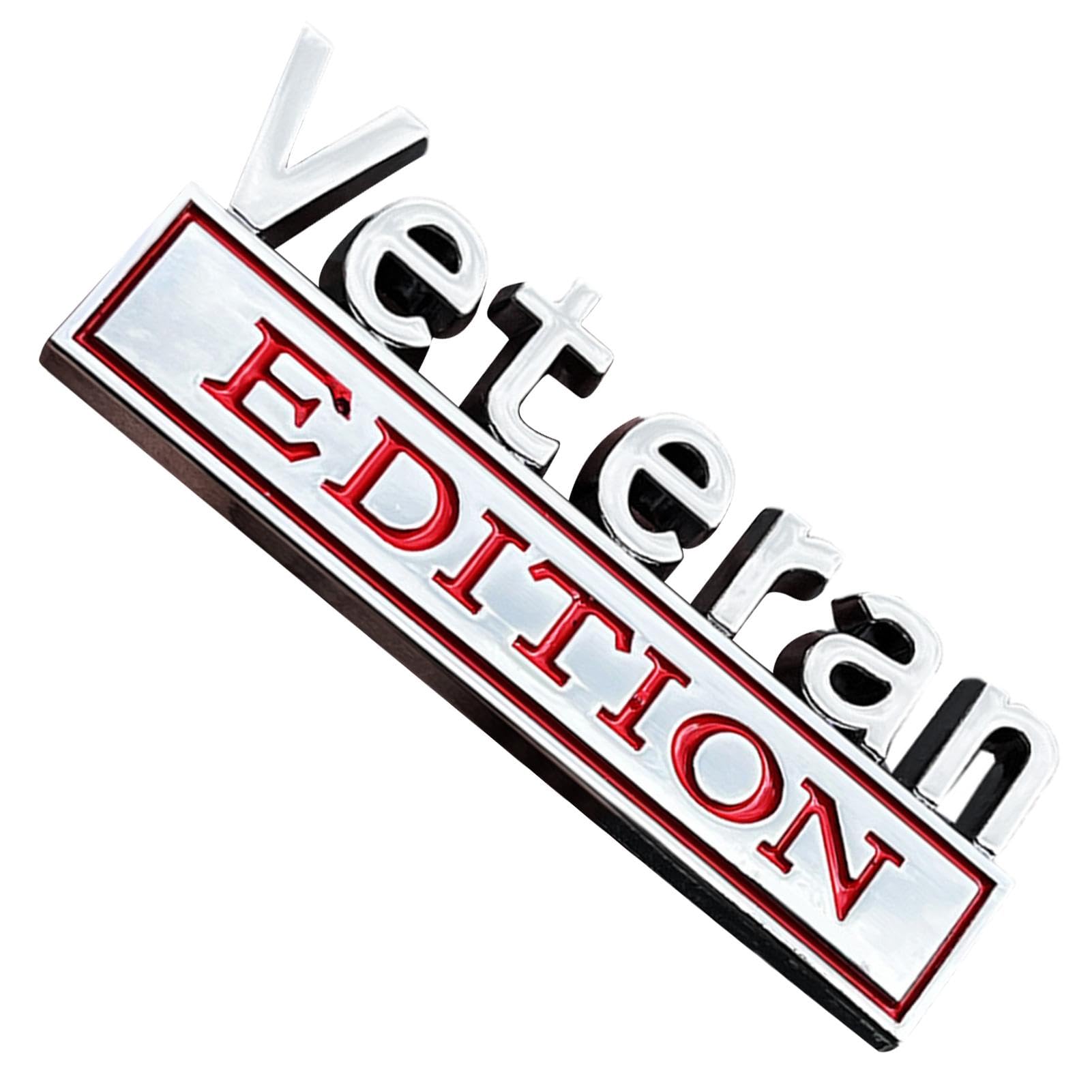 Veteran Edition Autoabzeichen, Veteran Edition Auto Metallemblem | Auto-Abzeichen-Aufkleber,Selbstklebendes Auto-Emblem, 3D-Buchstaben-Abzeichen-Aufkleber, Auto-LKW-Aufkleber für Fahrzeuge, PKW, LKW, von Gitekain