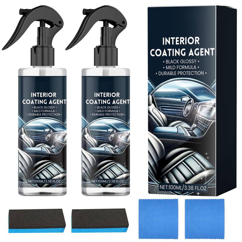 Giugio Profi Innenraumreiniger Set Auto, 100ml Profi Cockpitpflege Auto, Cockpit Pflege für Reinigung & Pflege Aller Kunststoffe & Glattleder • Farbauffrischung & Schutz -Autopflege Set Innenraum (B) von Giugio