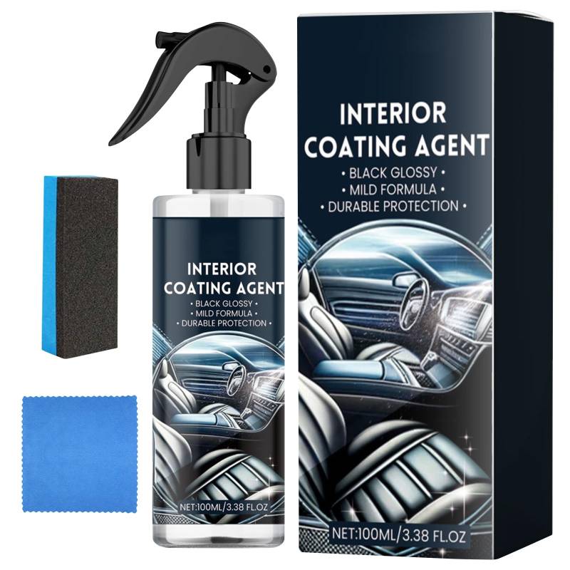 Auto Innenraum Reiniger Set, Profi Innenraumreiniger Set, 100ml Interieurreiniger Auto Innenreiniger und Geruchsentferner Spray, Profi Innenraumreiniger Auto für Polsterreiniger Cockpitpflege Auto von Giugio