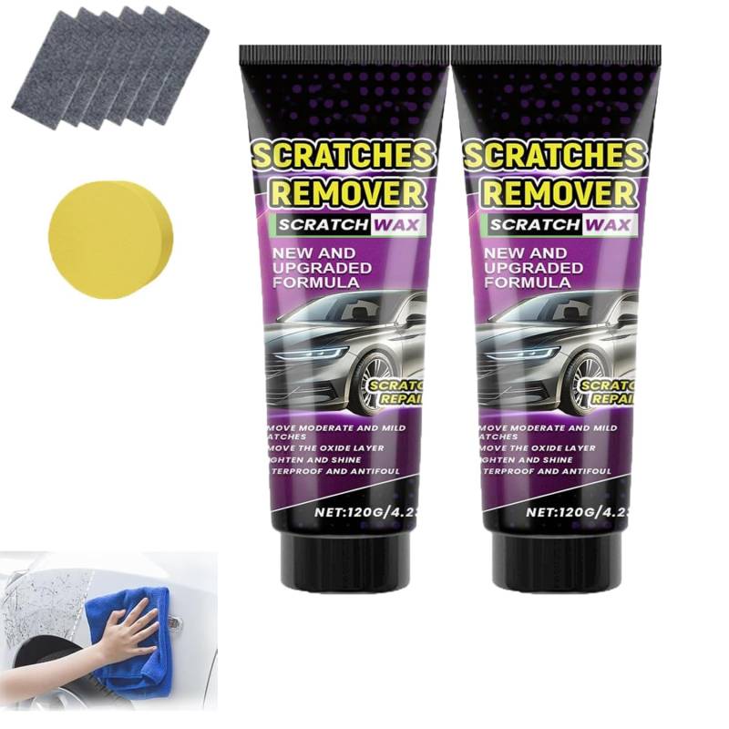 Nano Sparkle Cloth Car Scratch Remover Set, Magic Nano Sparkle Cleaning Cloth Car Scratch Remover, Scratch Remover For Deep Scratch Repair (2 Pcs) von Giurui