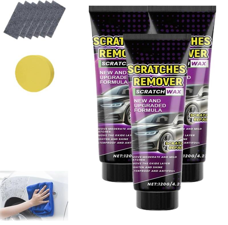 Nano Sparkle Cloth Car Scratch Remover Set, Magic Nano Sparkle Cleaning Cloth Car Scratch Remover, Scratch Remover For Deep Scratch Repair (3 Pcs) von Giurui