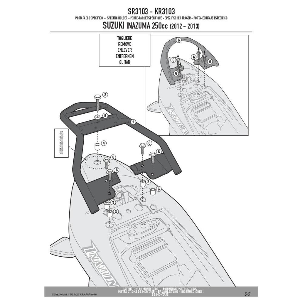 GIVI SR3103 Topcase-Träger - Monolock von Givi