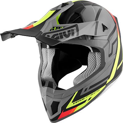 Givi 70.1 Logic, Motocrosshelm - Matt Grau/Neon-Gelb/Rot/Schwarz - L (60) von Givi