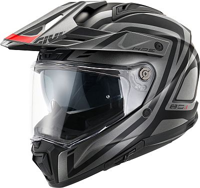 Givi 80.1 Apex, Endurohelm - Matt Schwarz/Grau/Rot - M (58) von Givi