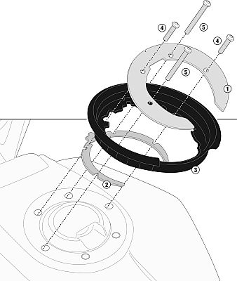 Givi BF Adapter, Halterung Tanklock von Givi