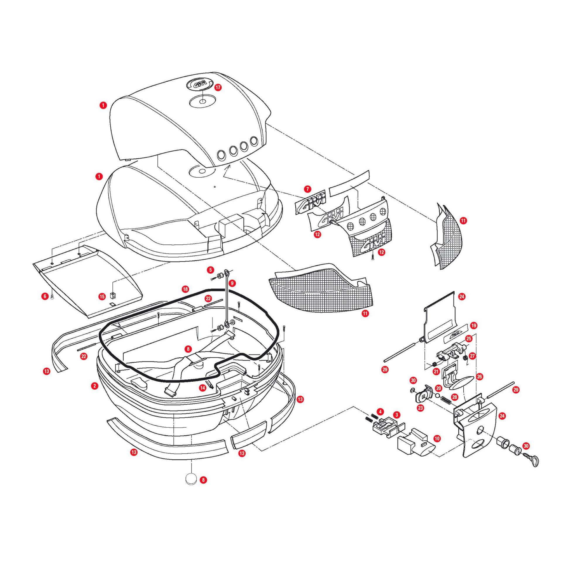 Givi Ersatzteil Fangbandpaar Z599 für E41/V46/TRK52/B37/V56/B360 von Givi