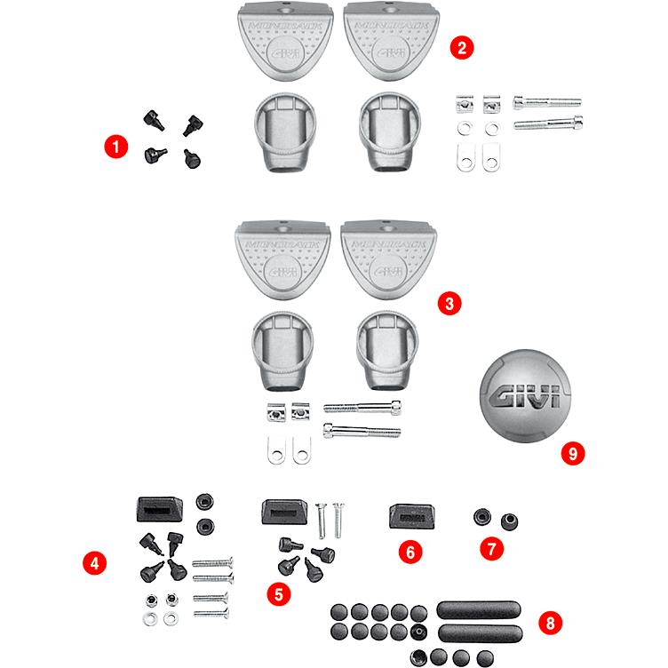 Givi Ersatzteil Gummistopfen Z126 4x für Platte M3/M5/MM/M5M/M6M/ von Givi