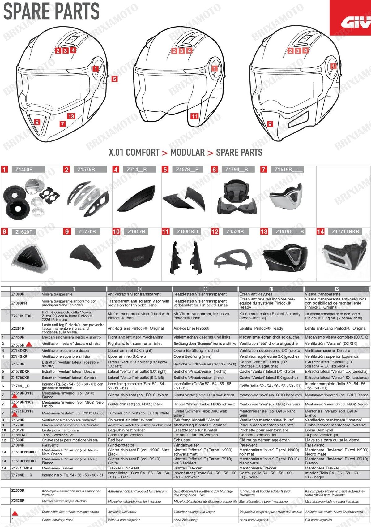 Givi Kinnteil Winter Weiß Matt, Schwarz, Größe 40 von Givi