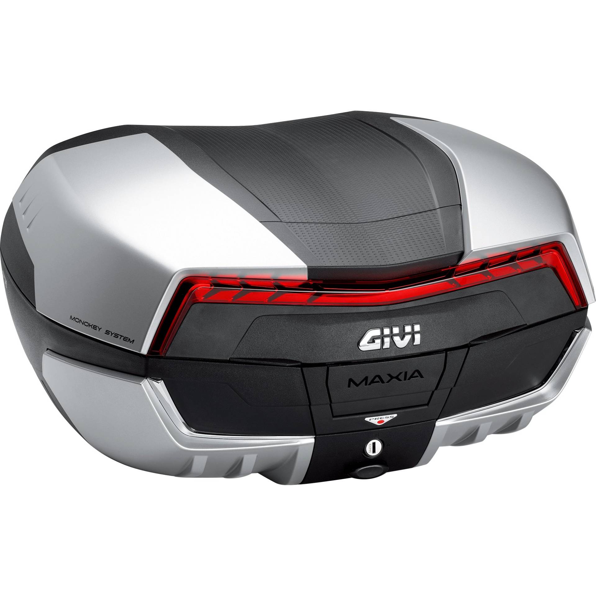 Givi Monokey® Topcase Maxia 5 V58N 58 Liter silber/schwarz/rot von Givi