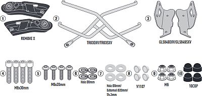 Givi Remove-X, abnehmbare Abstandhalter von Givi